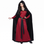 Dark sorceress costume on white studio background