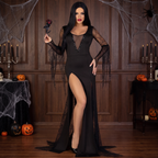 Woman wearing the spooky beauty black gown