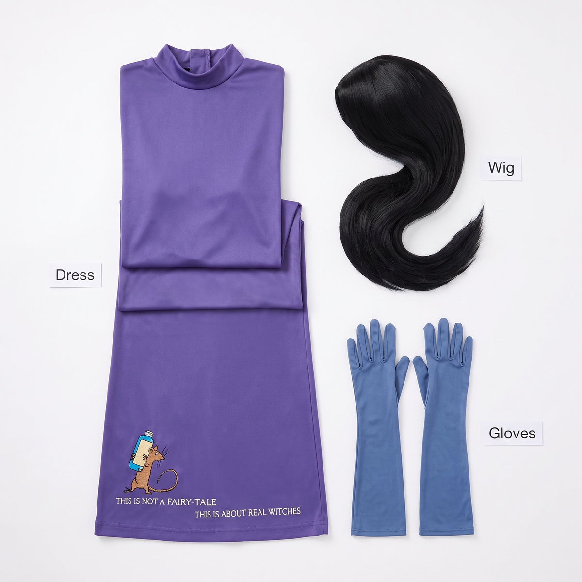 What's included: dress, wig and gloves