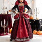 Woman wearing the gothic vampiress costume