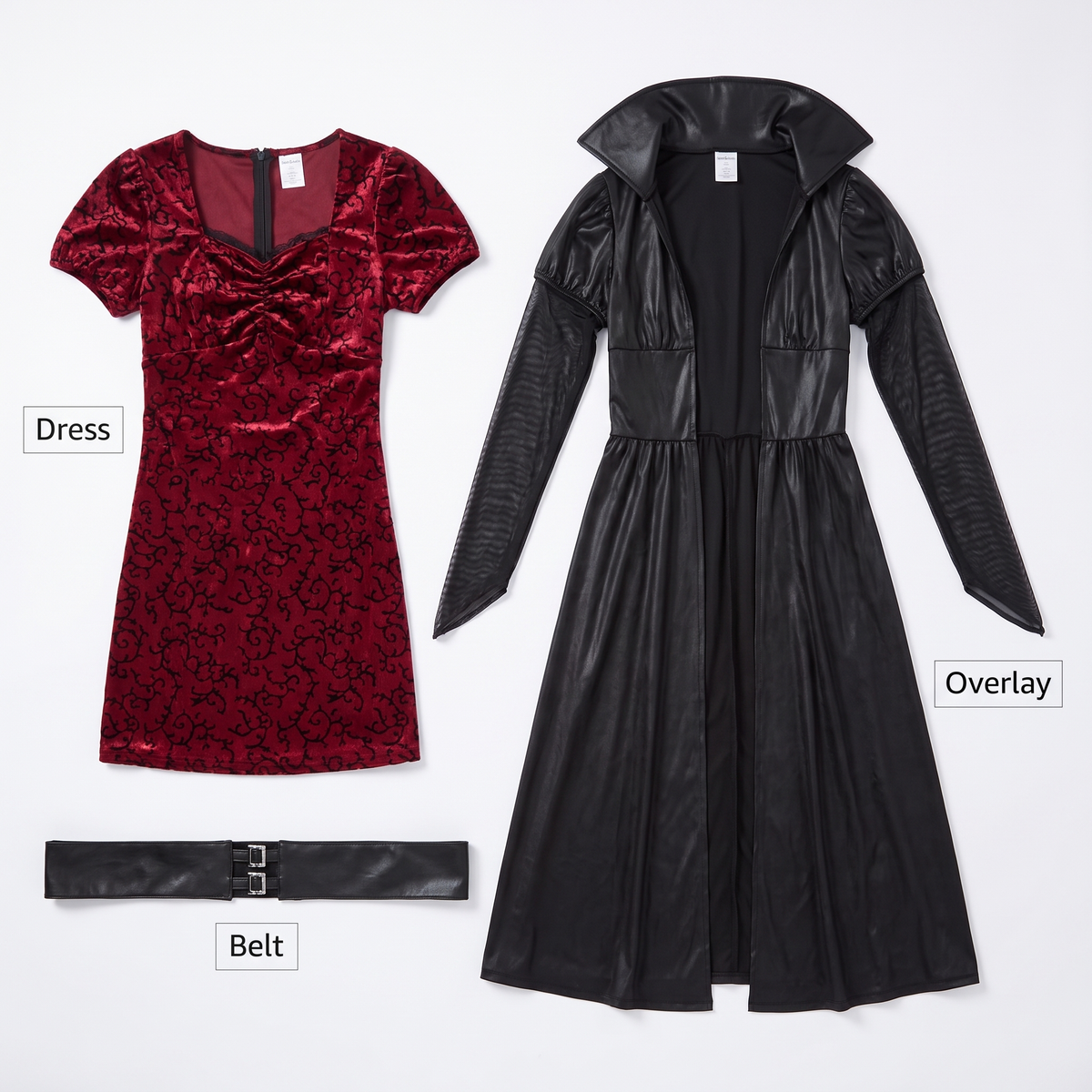 What's included: dress, overlay and belt