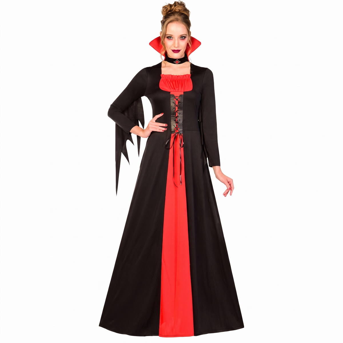 Classic vampire costume on white background