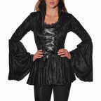 Black crushed velvet top worn