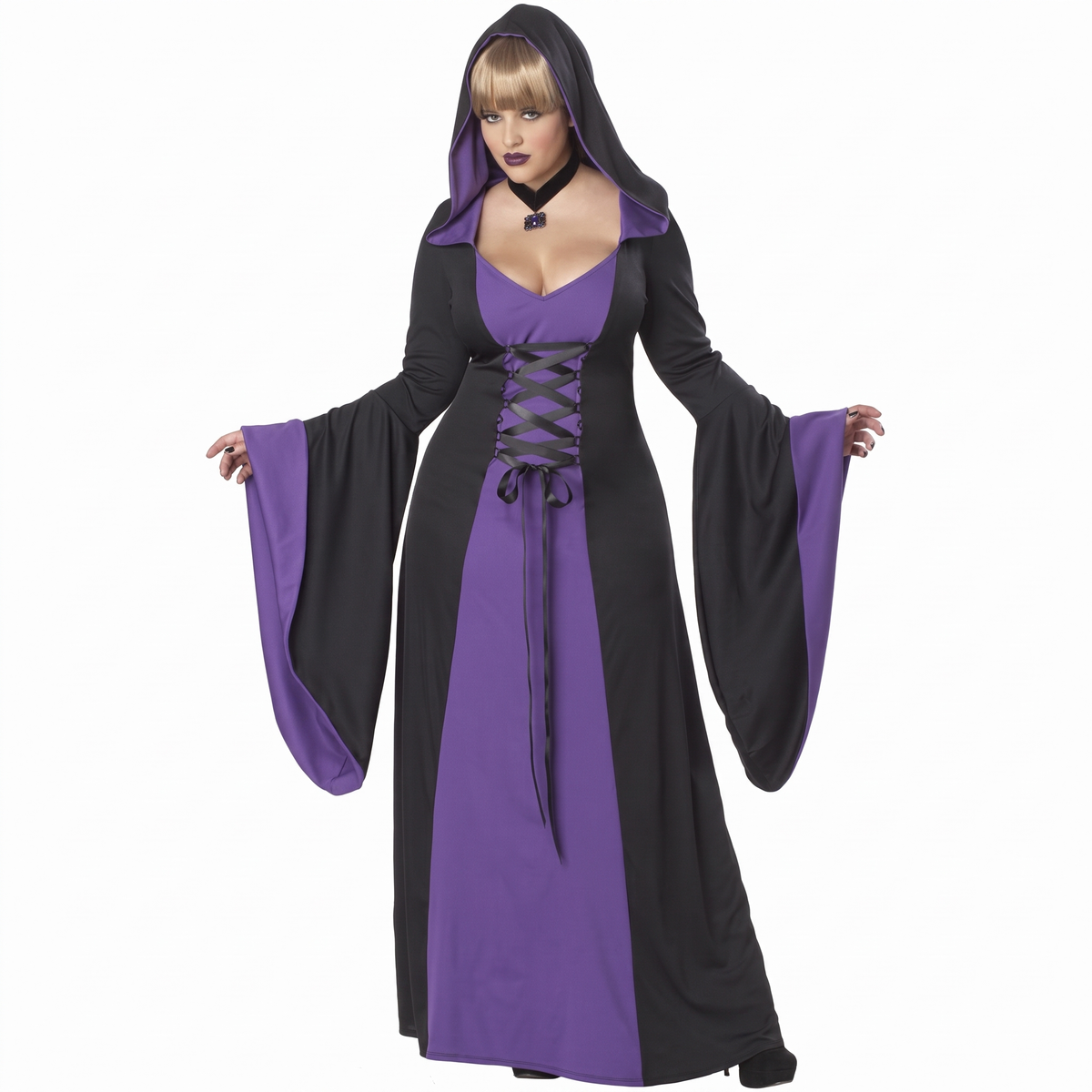Black hooded robe on white background