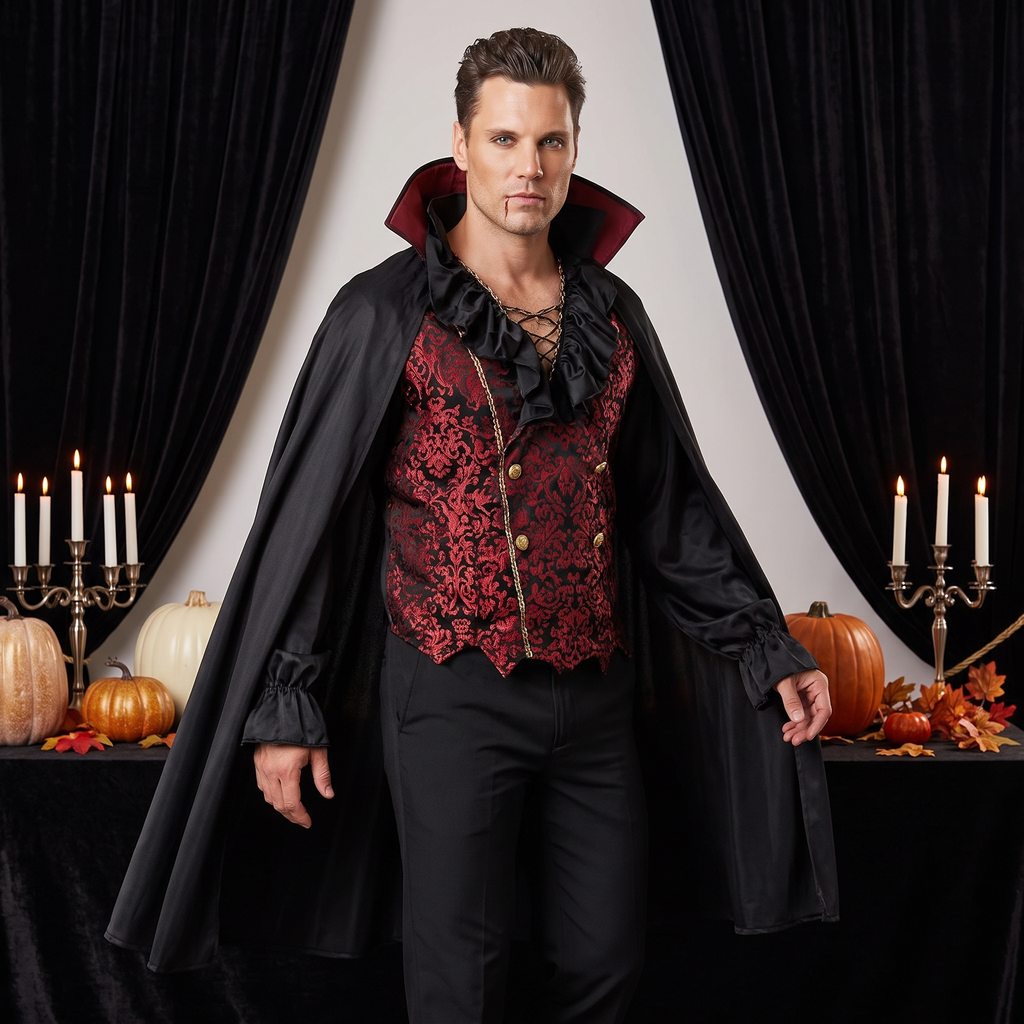 Man wearing the classy vampire costume