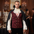 Man wearing the deluxe vampire costume