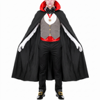 Grey vest vampire costume on white background