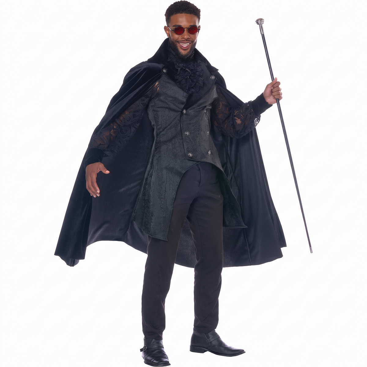 Dashing vampire deluxe costume on white background