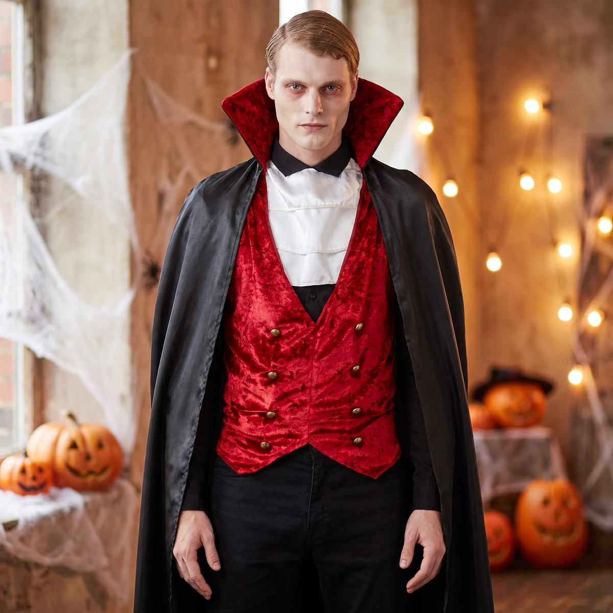 Man wearing the fever vampire costume