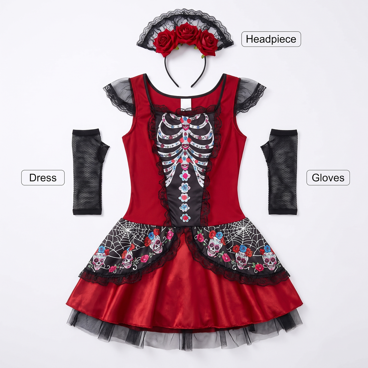What's included: dress, headpiece and gloves