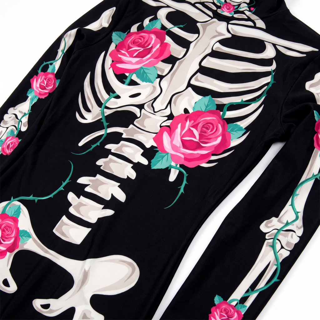 Detail of the bone and floral print