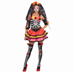 Day of the Dead senorita costume on white background