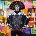 Man wearing the Day of the Dead bandit costume
