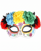 Bright flower eye mask on white background