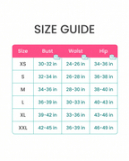 Size guide XS to XXL