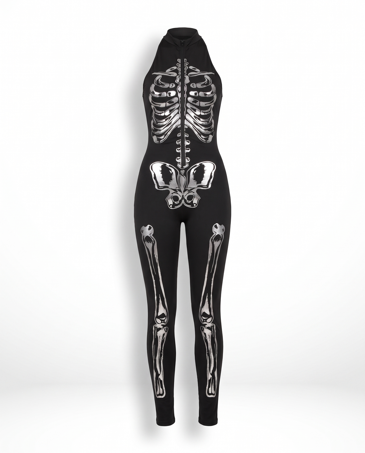 Skeleton jumpsuit on white background