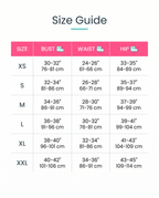 Size guide XS to XXL