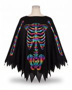 Rainbow foil skeleton poncho on white background