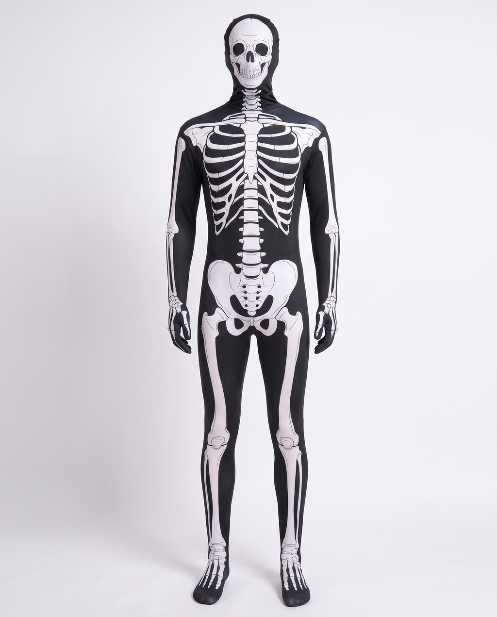Classic skeleton jumpsuit on white background