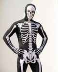 Man wearing classic skeleton hooded jumpsuit
