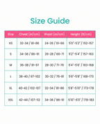 Size guide XS to XXL