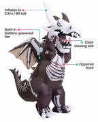 Feature callouts for inflatable dragon costume