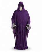 Skeleton reaper poncho costume on white background
