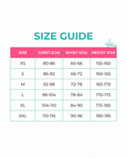 Size guide XS to XXL