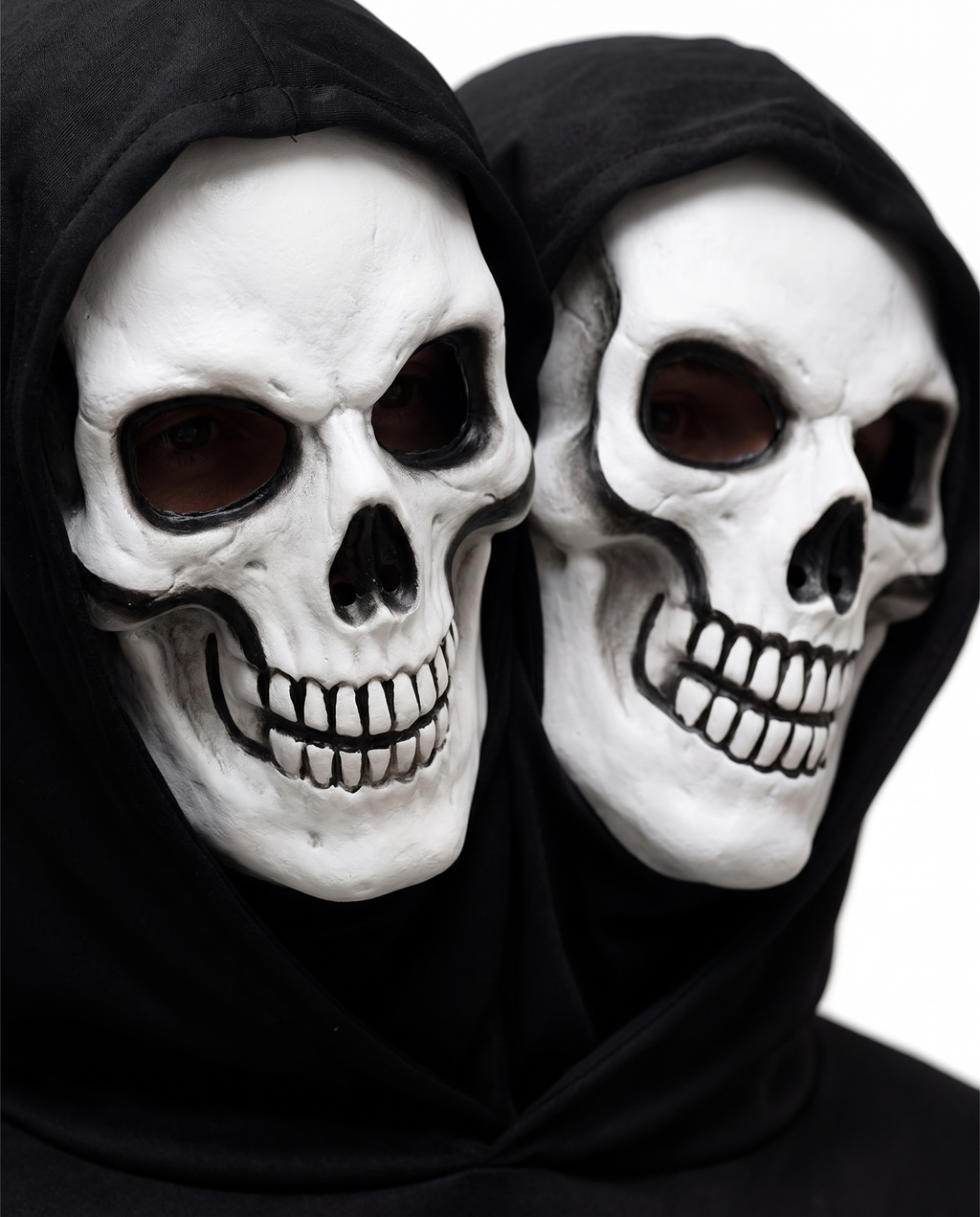 Detail of two-headed skeleton mask