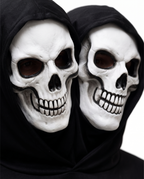 Detail of two-headed skeleton mask