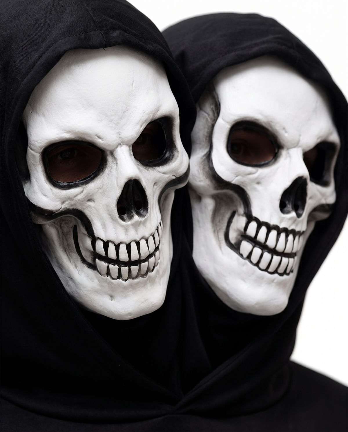 Detail of two-headed skeleton mask