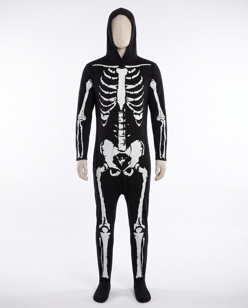 Skeleton jumpsuit on white background