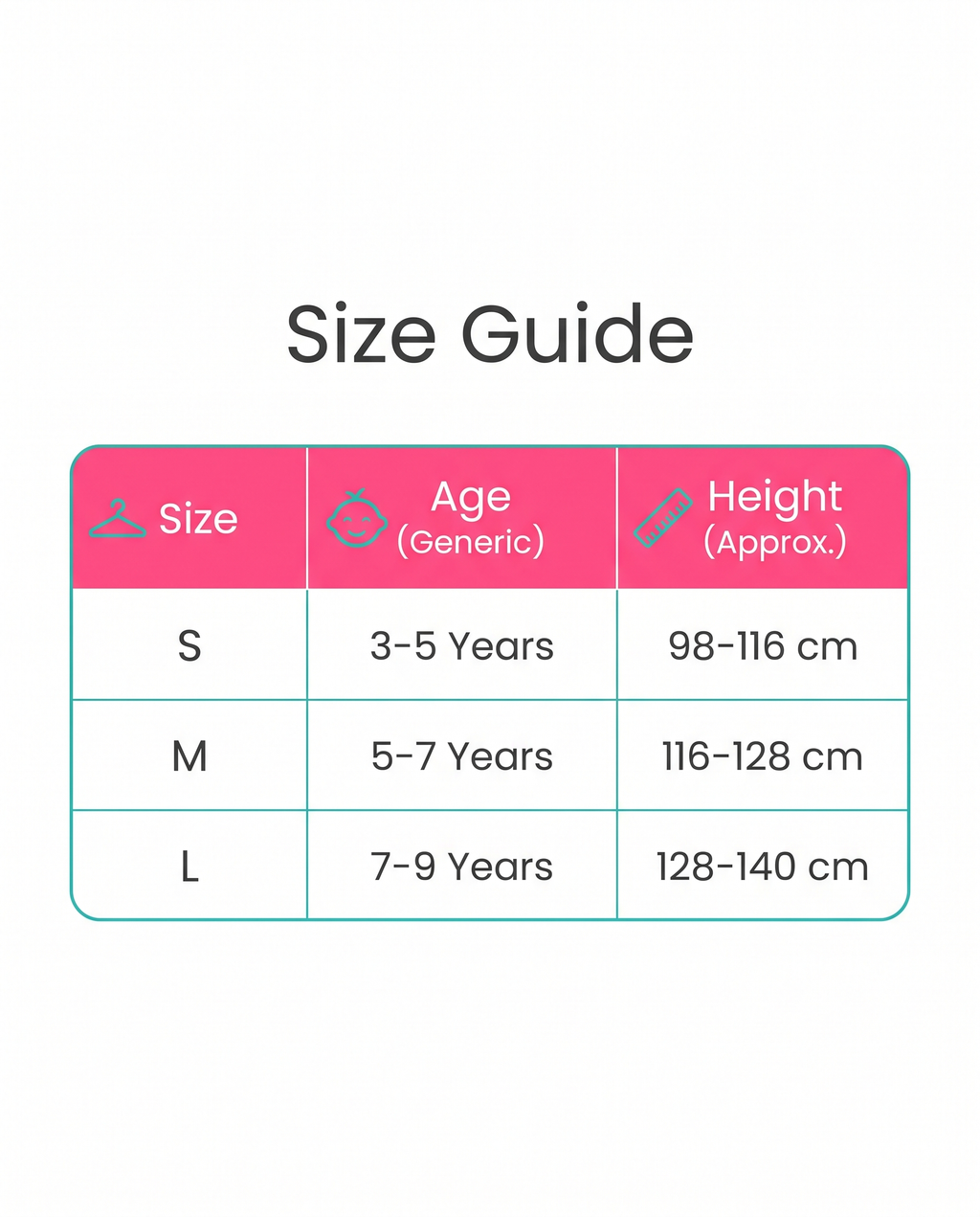 Kids size guide