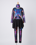 Girls neon skeleton costume on child mannequin