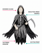 Feature callouts for girls grim reaper dress