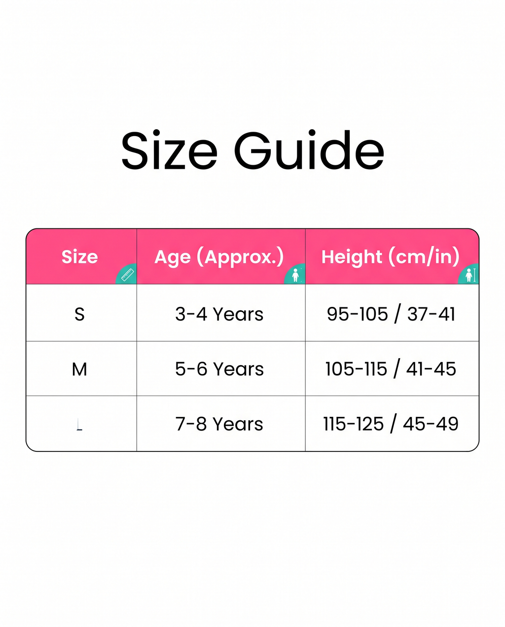 Kids size guide