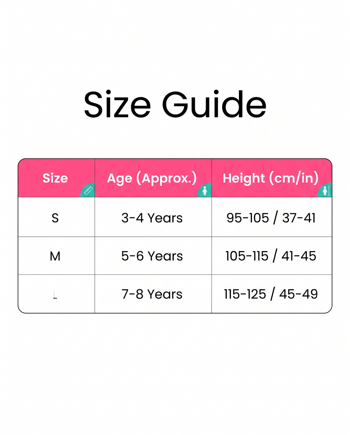 Kids size guide