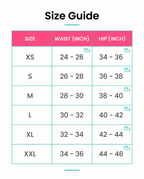 Size guide XS to XXL