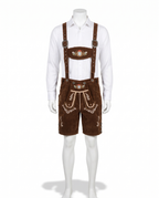 Brown deluxe lederhosen on white background