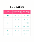 Size guide XS to XXL