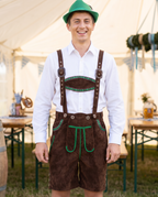 Man wearing brown deluxe lederhosen