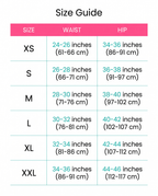 Size guide XS to XXL