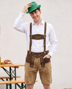 Man wearing premium leather lederhosen