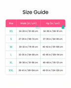 Size guide XS to XXL