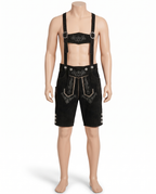 Premium leather lederhosen on white background