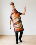Person wearing beer bottle costume