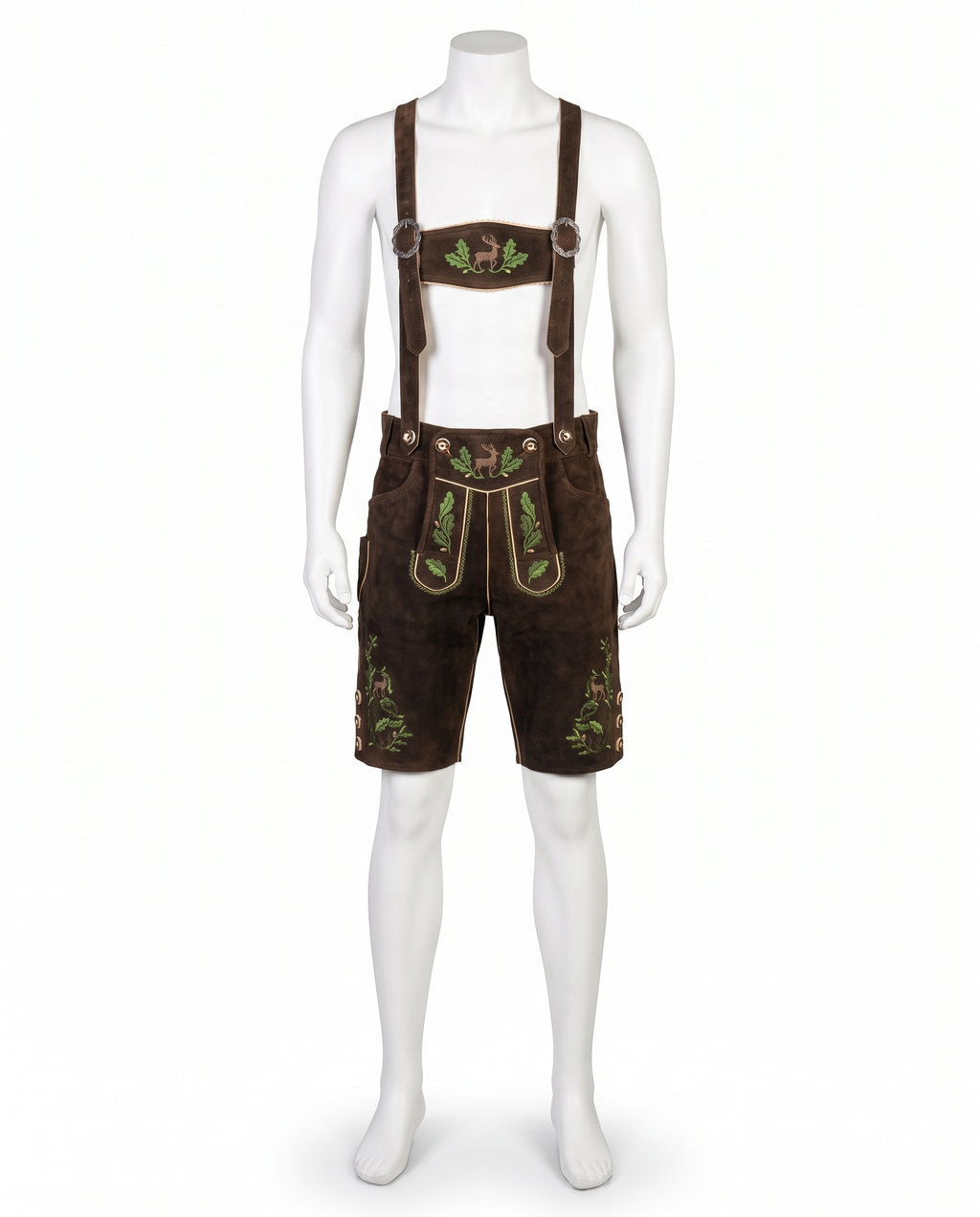 Heinrich leather lederhosen on white background
