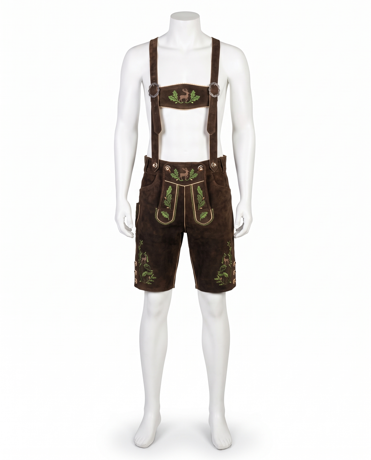 Heinrich leather lederhosen on white background