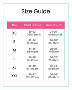 Size guide XS to XXL