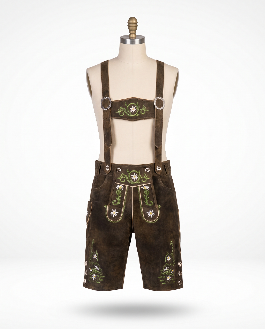Fritz leather lederhosen on white background